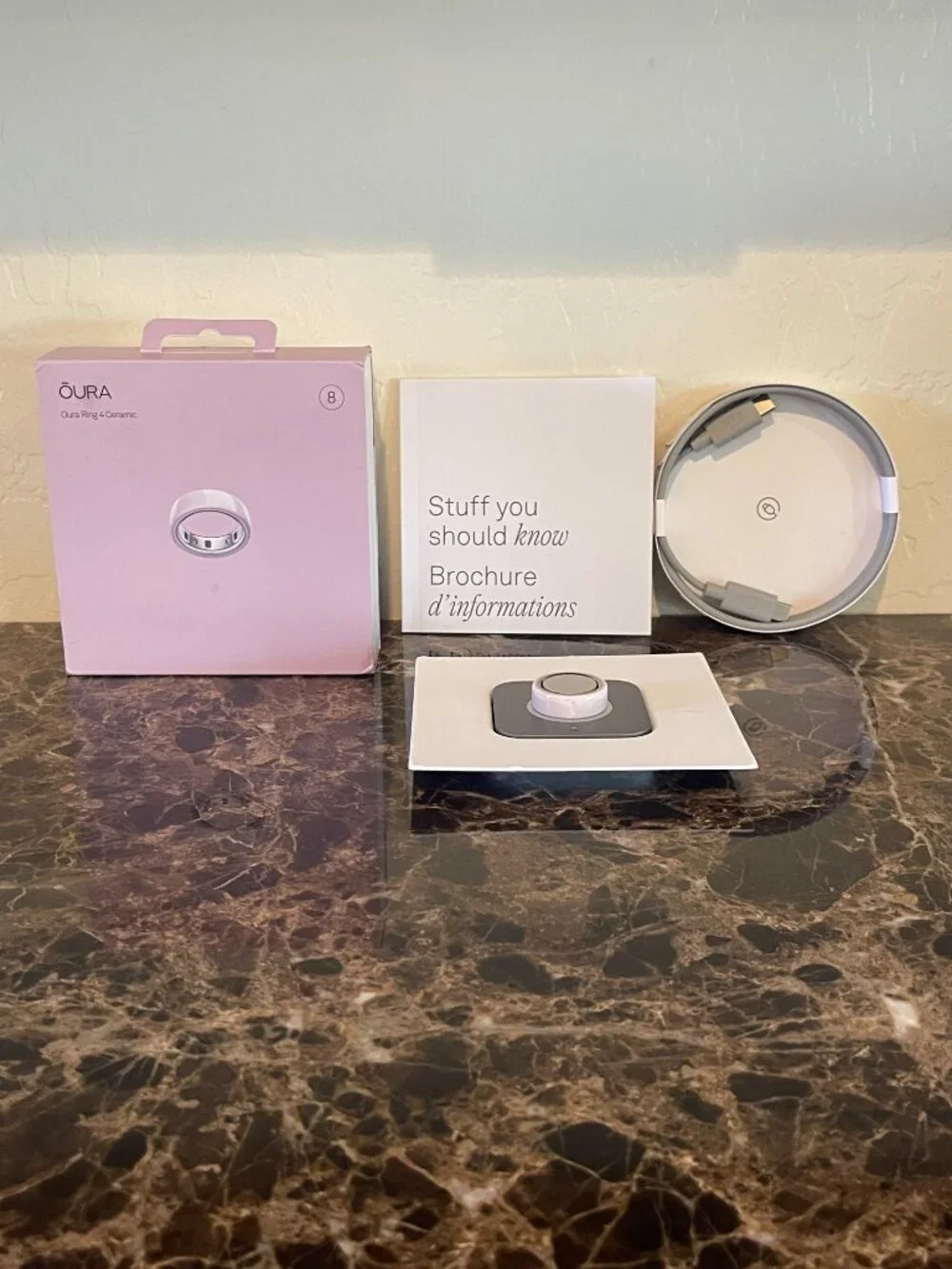 New OURA Ring Ceramic Petal Size 8 In Box